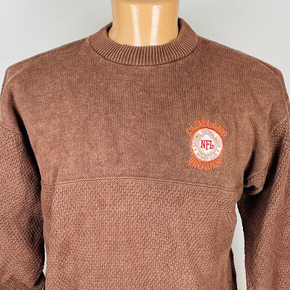 Vintage Nutmeg USA Cleveland Browns Sweater Sz XXL NFL Football Waffle Knit - Picture 2 of 6